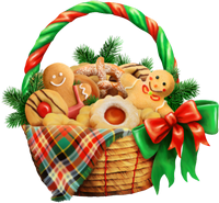 a basket of christmas cookies